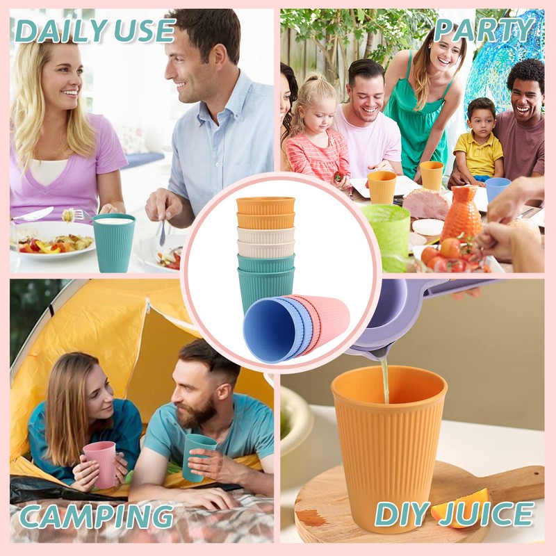 AouiSton Cups, Children's Cups, 350 ml Set Unbreakable Drinking Cups,