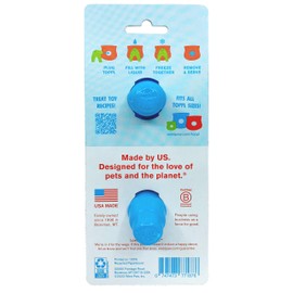 WEST PAW Toppl Stopper 2-Pack in Aqua Blue - Designed for Dog Enrichment, Accessory That Fits All Toppl Dog Toy Sizes - Makes Meal & Treat Prep Easy, Clean & Stable, Made in USA, Recycled Plastic