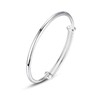 Sterling Silver Bangle Bracelets for Women,Fashion Versatile Simple Adjustable Silver