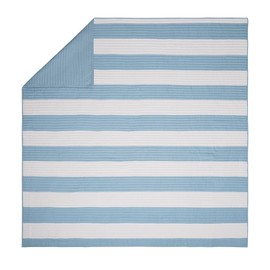 Urban Playground All Seasons Lavelle Blue/White Stripe Quilt Set - 2 Piece Soft Brushed Microfiber Kids Bedding Set for Boys/Girls – Machine Washable (Twin)