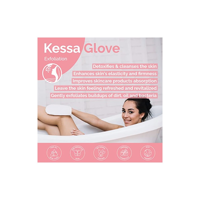 Fatima Garden Guantes Exfoliantes Kessa Natural Spa Scrubbers Negros