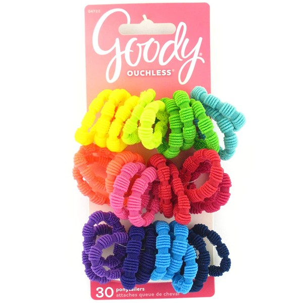 Goody Girls Ribbed Ponytailers, 30 Count