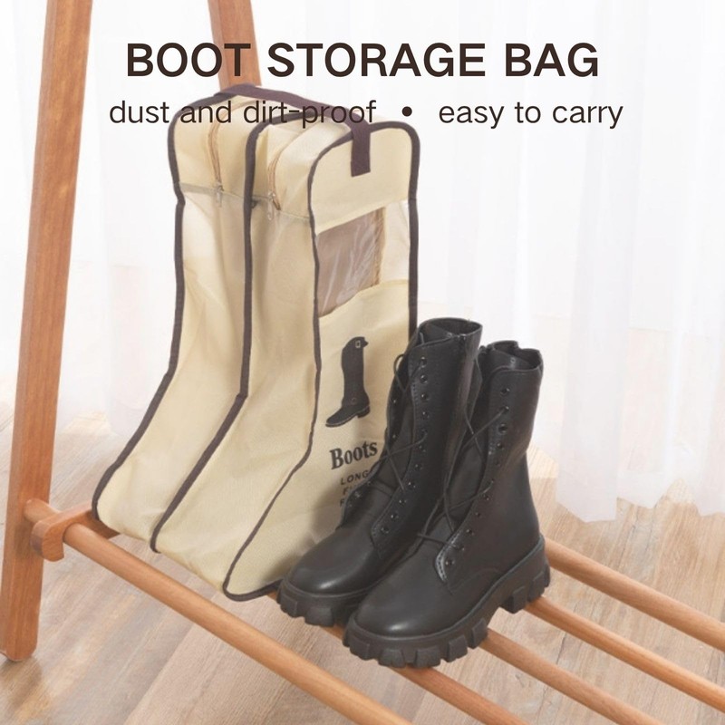 Poemtian 2PCS Portable Tall Boots Storage Bags, Dust-Proof Tall Boot