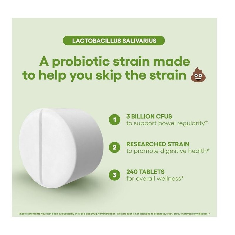 Natural Foundation Supplements Lactobacillus Salivarius Probiotic Supplement 240 Tablets 3