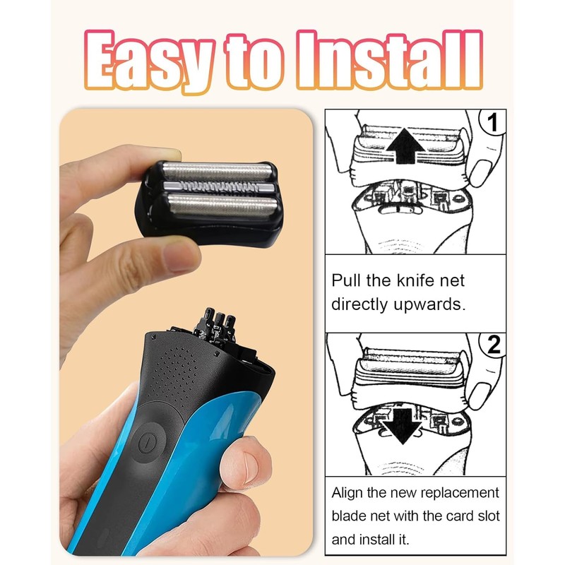 21B Series 3 Shaver Replacement Heads Compatible with Braun S3