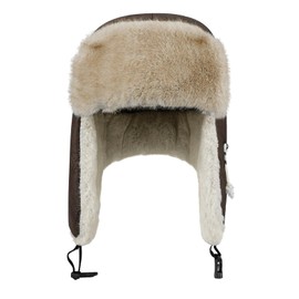 Clakllie Russian Ushanka Caps Lumberjack Eskimo Bomber Cap Women's Winter Hats Trapper Trooper Hat with Earflaps,Brown