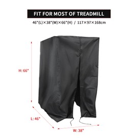 Iptienda - Funda para cinta de correr plegable, impermeable, para máquina de correr plegable, interior y exterior, 46 pulgadas de largo x 38 pulgadas de ancho x 66 pulgadas de alto