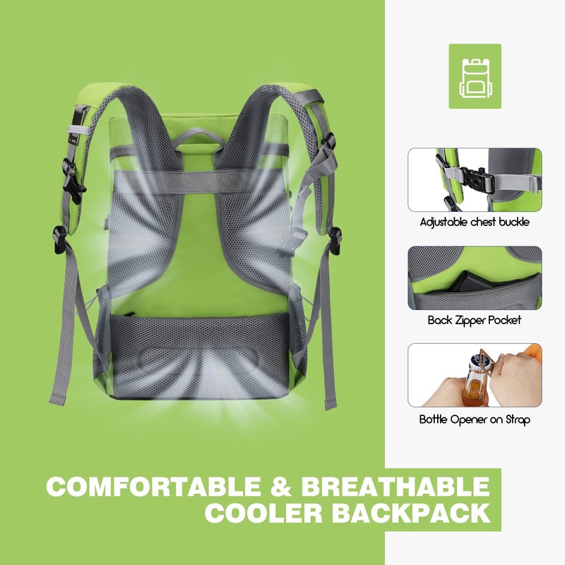 Maelstrom Cooler Backpack,50 Can Backpack Cooler Leakproof,Insulated Soft Cooler Bag,Camping