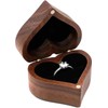 Heart-shaped Ring Box, Wooden Ring Jewelry Box with Single Slot,