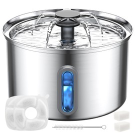 Cat Water Fountain Stainless Steel: 3.2L Cat Fountain for Drinking - Pet Water Fountain for Cats
