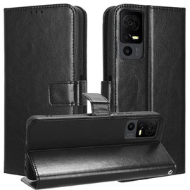 KZIOACSH Wallet Case for TCL 40 XE 5G, [Full Protection] Vintage Premium PU Leather Case Foldable Folio Magnetic Clasp Shockproof Protective Cover with Cash Credit Card Slots for TCL 40 XE 5G