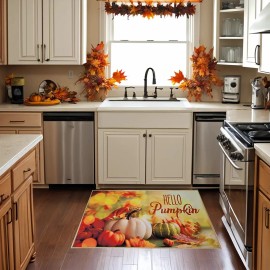 Nourison Hello Pumpkin Accent Rug, 20 x 32 inches, Non-Slip, Multicolor Fall Mat