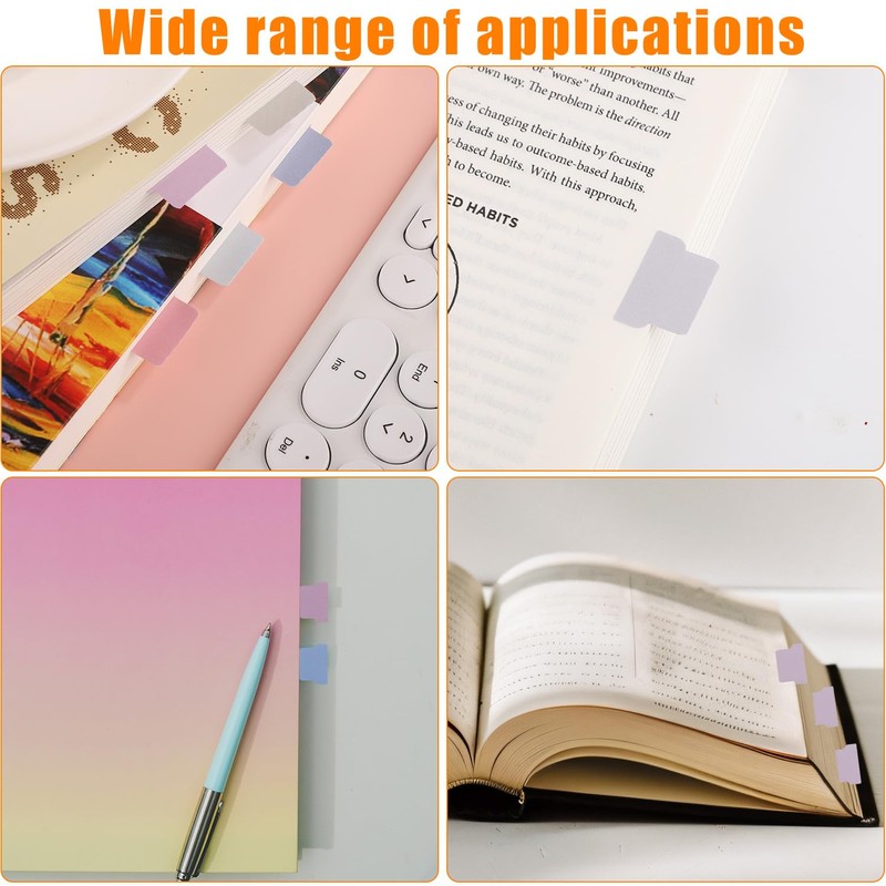 20 Sheets/240 Pieces Sticky Index Tabs, Double Sided Book Page