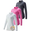 3 Pack Women's Thermal Fleece Shirts Long Sleeve Mock Turtleneck