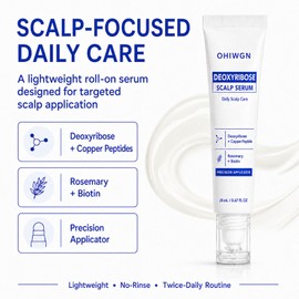 Deoxyribose Scalp Serum, Copper Peptides & Rosemary, Roller, 2 Pack