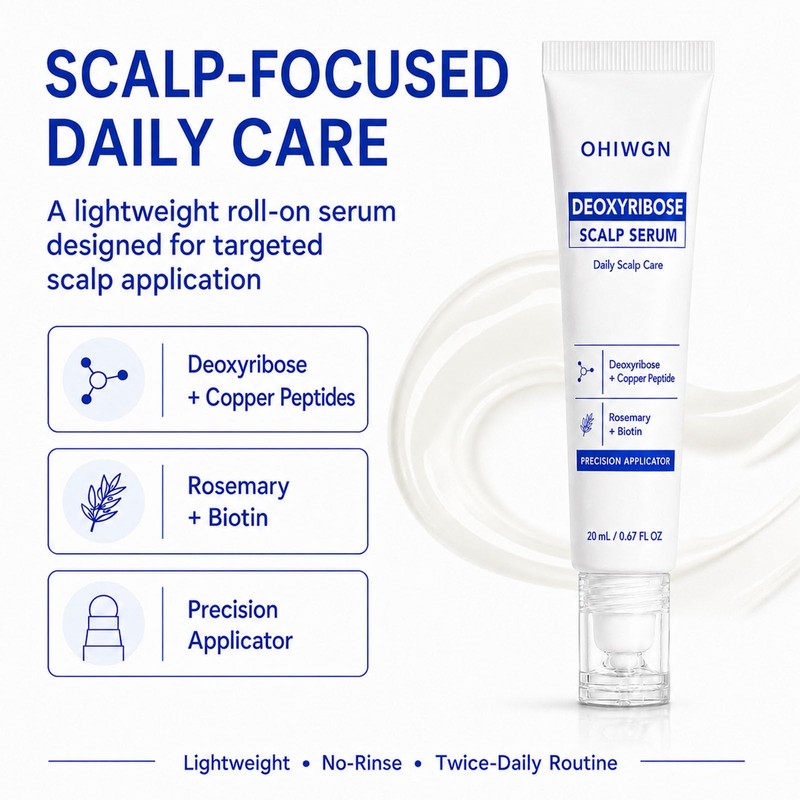 Deoxyribose Scalp Serum, Copper Peptides & Rosemary, Roller, 2 Pack