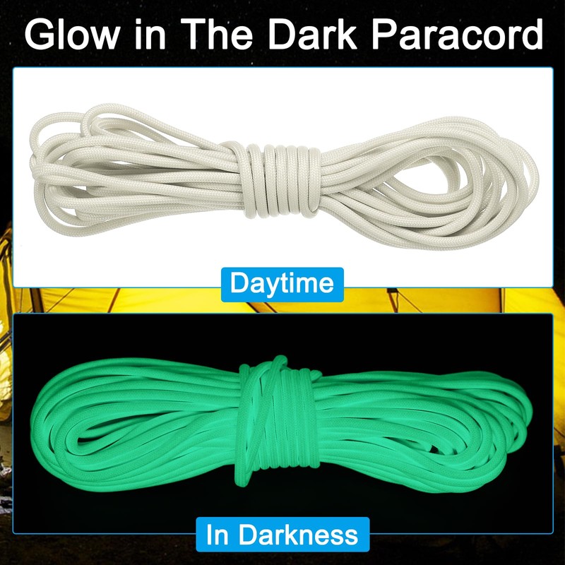 PATIKIL 20ft Reflective Guyline Camping Paracord 4mm Tent Cord Guyline