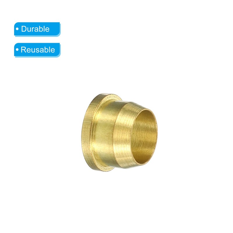 PATIKIL Pack of 5 Brass Compression Sleeves, 6 mm Tube