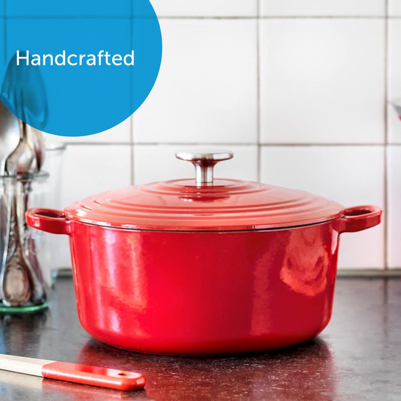 BK Cookware Bourgogne Enameled Cast Iron 4.4QT Dutch Oven, Chili