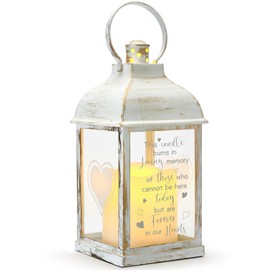 Kittmip Memorial Lantern Sympathy Gifts for Loss of Loved One Bereavement Gift Candle Lights Memory Lamp with LED Candle for Funeral Remembrance or Condolences