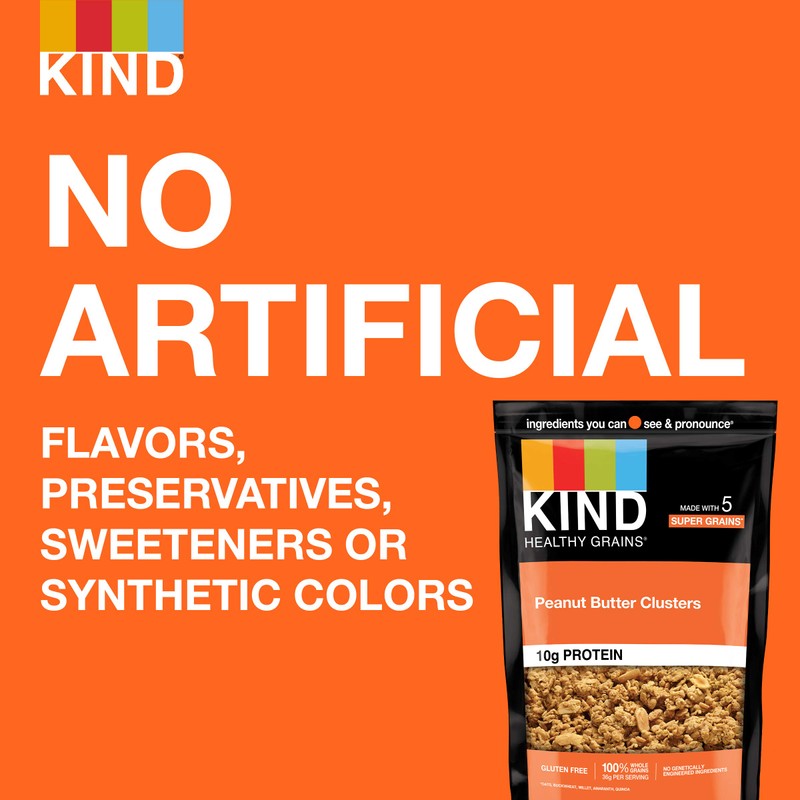 KIND Healthy Grains Granola, Peanut Butter Clusters, Healthy Snacks, Gluten