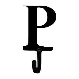 Village Wrought Iron Letter P Wall Hook Small