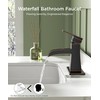 FORIOUS Bathroom Sink Faucet 1 Hole Waterfall One Handle Oil