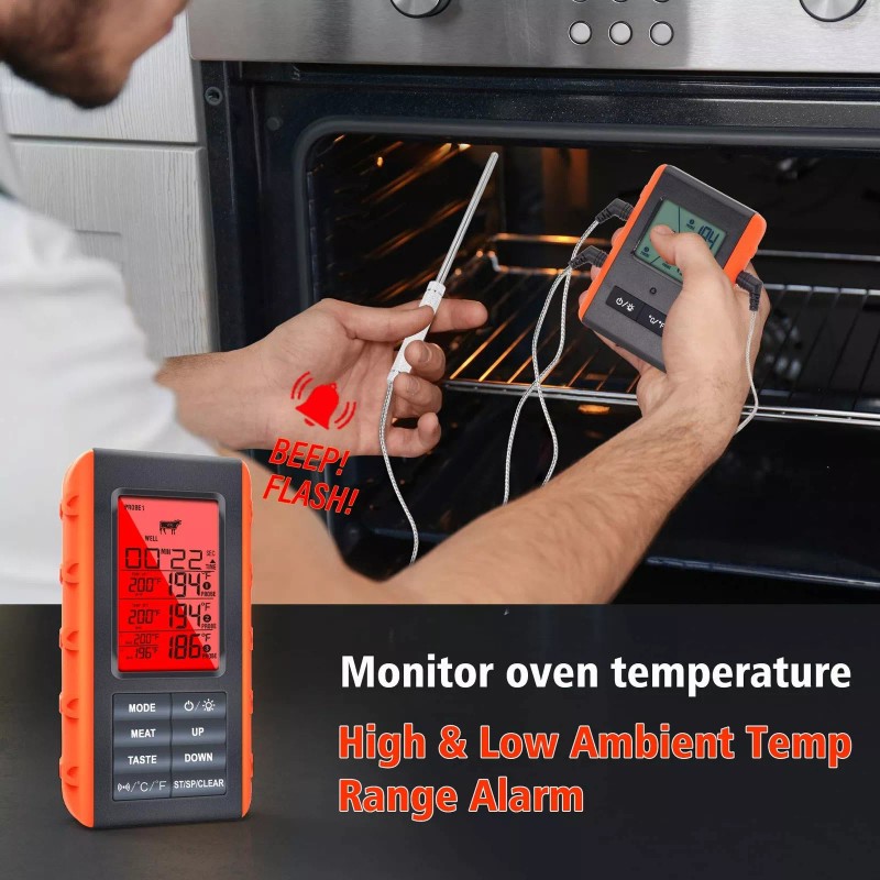 VAUNO Wireless Meat Thermometer for Grilling Smoking - Kitchen Food