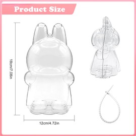 JurciCat Transparent protective cover for Rabu-BU for toy protection, modern and durable installation, easy storage and display, protect your doll (Milan)