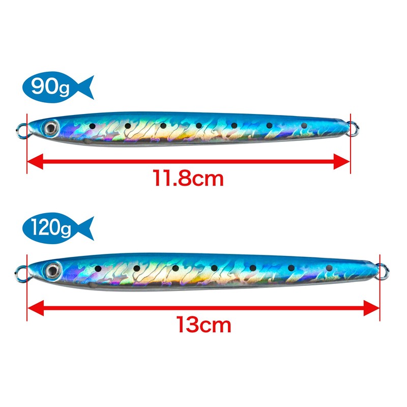 【Orrudo Fishing Gear】Cylindrical Rod-shaped Fall Type Metal Jig (Slow Jig)