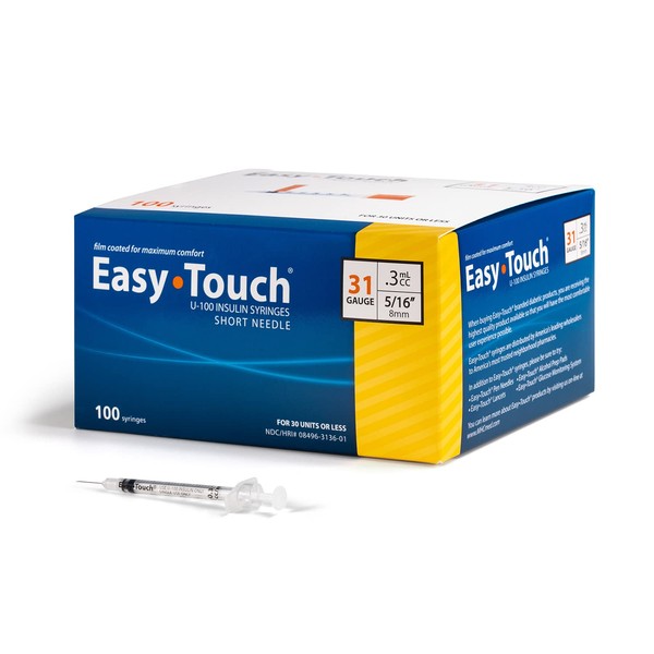 EasyTouch® U-100-31G 0.3cc/mL, 5/16" 8mm (Box of 100)