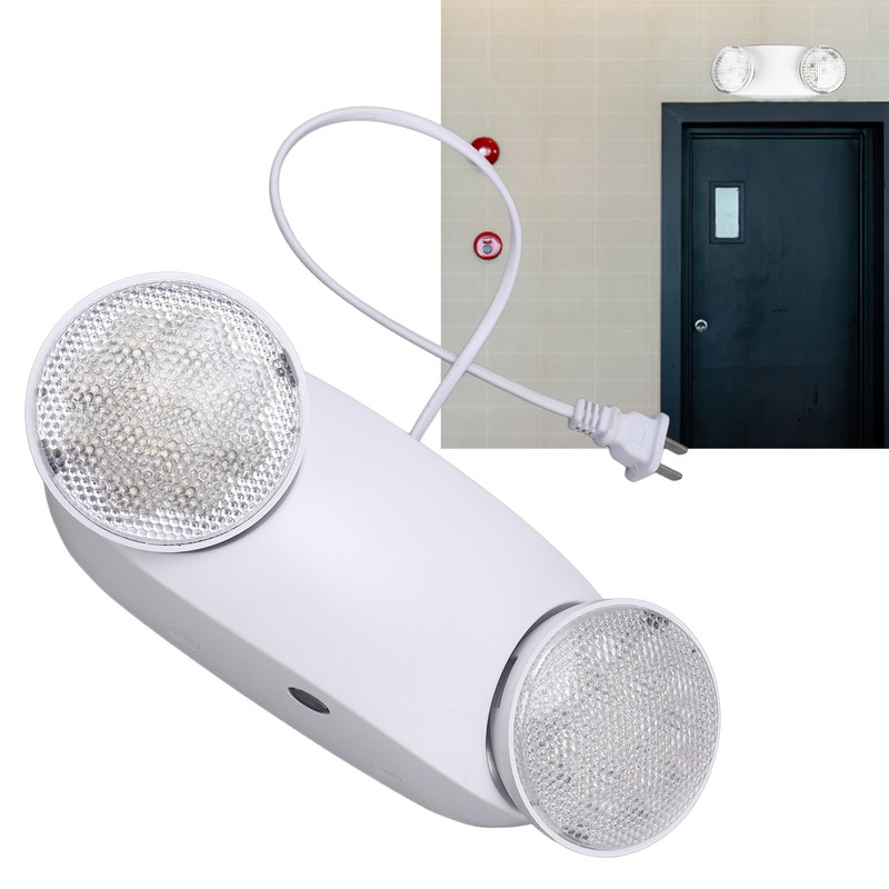 LED Emergency Light Two Head Adjustable Commercial Emergency Lighting Fixtures