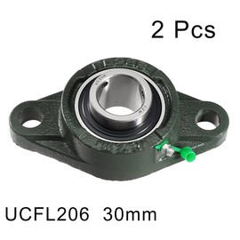 uxcell 2pcs Pillow Block Bearing UCFL206 30mm Mounted Bear Two Boltflange Cast Hosing