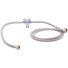 SharkBite 1/2 Inch Push to Connect x 3/4 Inch FHT 60 Inch Dishwasher x 1/2 Inch FIP 30 Inch Brass Faucet Installation Kit, 26039