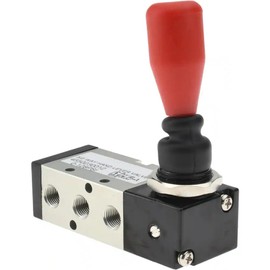 PRO SOURCE 5-Way 2-Position Manual Mechanical Air Valve: Lever/Spring Actuator, 1/8" NPT Inlet & Outlet