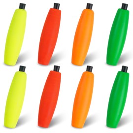 SHADDOCK 8pcs Fishing Foam Floats Cigar Fishing Bobbers Peg Floats Multi-colors Hard Foam Slip Fishing Cork Bobbers with Pipe Plug Fishing Buoy Accessories(3inch)