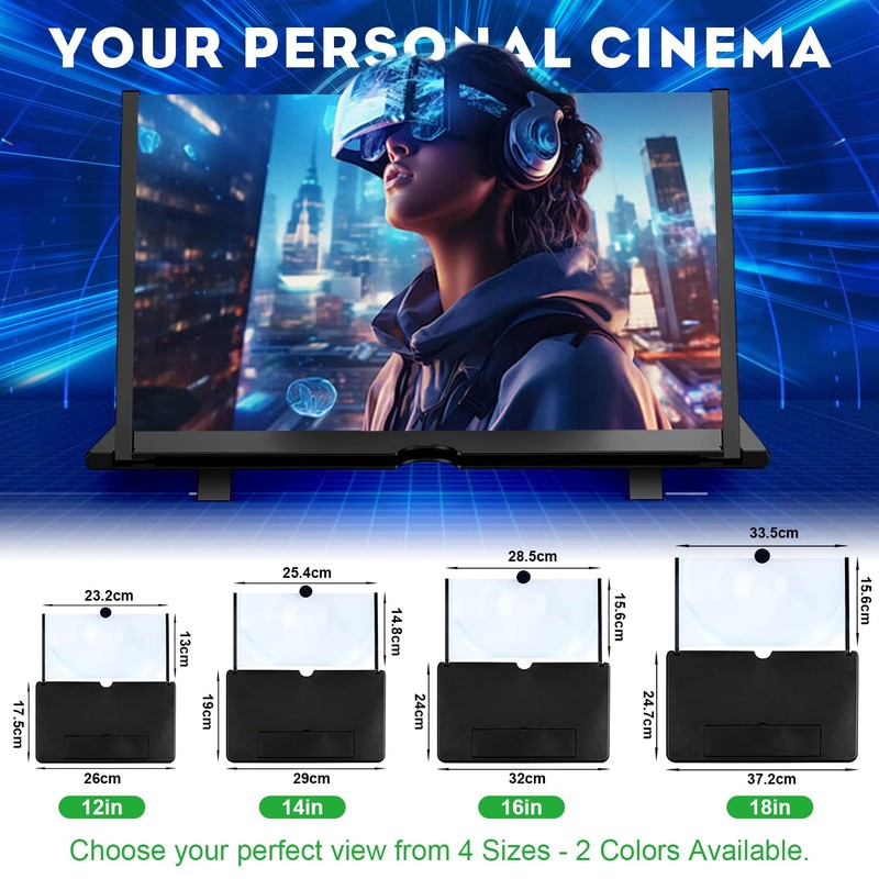 16 Inch Smartphone Screen Magnifier 3D HD Foldable Amplifier Phone