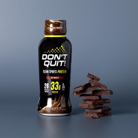 DON’T QUIT Clean Sports Protein Shake - 33 Grams of Protein Per Serving with 26 Vitamins and Minerals and Only 1 Gram of Sugar - No Artificial Colors, Flavors, or Sweeteners (Rich Chocolate, 12 Pack)