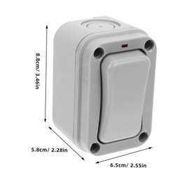 Operitacx Weatherproof Outdoor Switch Rated Dark Grey Surface Mounted Light Switch for Gardens and Patios Easy DIY Installation Reliable Push Button Control for Automatic Gate Opener