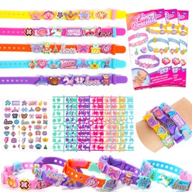 Ambesi 12 PCS DIY Bracelet Making Kit for Girls,Birthday Present for Girls Ages 3 4 5 6 7 8 Years Old Girls Gifts Ideas,Charm Friendship Bracelet Kit,DIY Arts & Crafts Kids Toys