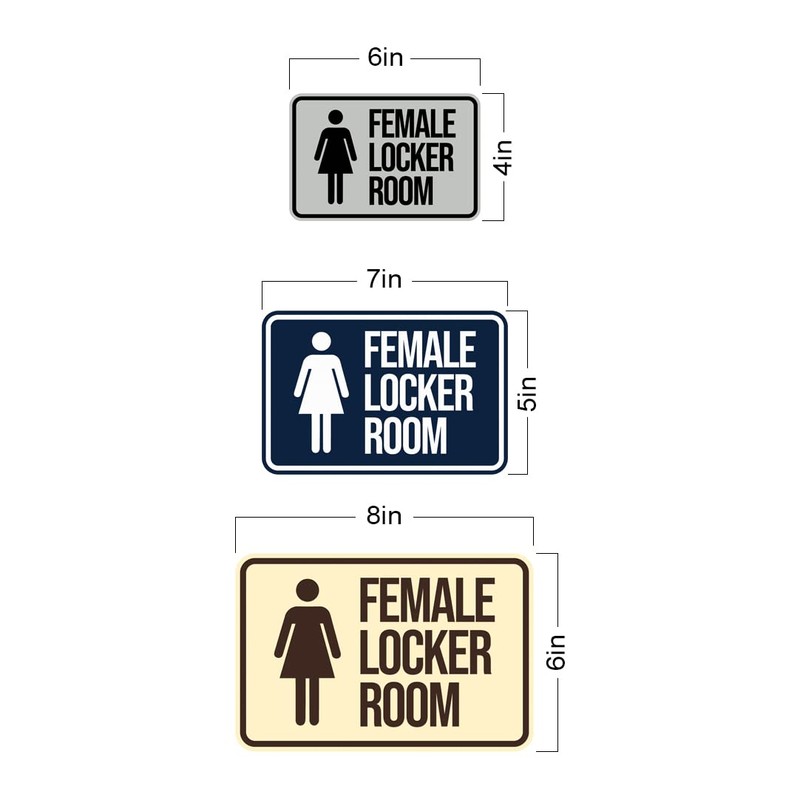 Classic Framed Female Locker Room Sign (Black) - Large