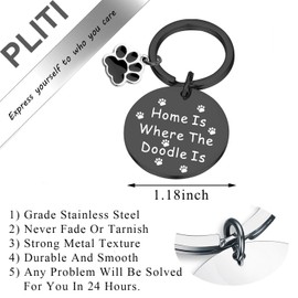 PLITI Golden Poodle Gifts Dog Mom Gifts Dog Dad Gifts Dog Lover Gifts Pet Parent Gift for Couple Dog Owner Gifts Labor Doodle Gifts Home Is Where The Doodle Is Keychain (Home Is Doodle blCA)