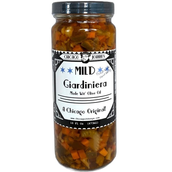 Gourmet Mild Giardiniera hecha a mano en aceite de oliva