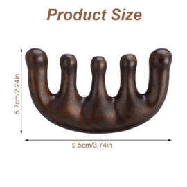 dusaniyali Wooden Massage Comb with Wide Tooth Head Massage Wooden Massage Comb, Round Tooth Comb Fatigue Relieves Acupuncture Massager Gua Sha Massage Tool