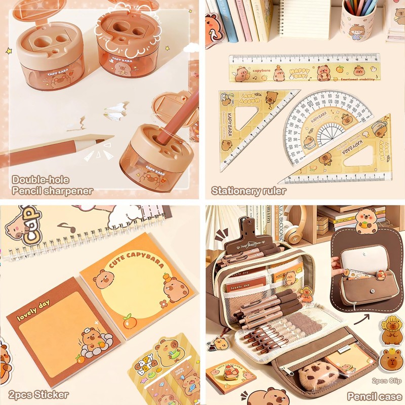 DHUENIOPE Capybara Gifts with Capybara Themed Tote Bag and Stationery
