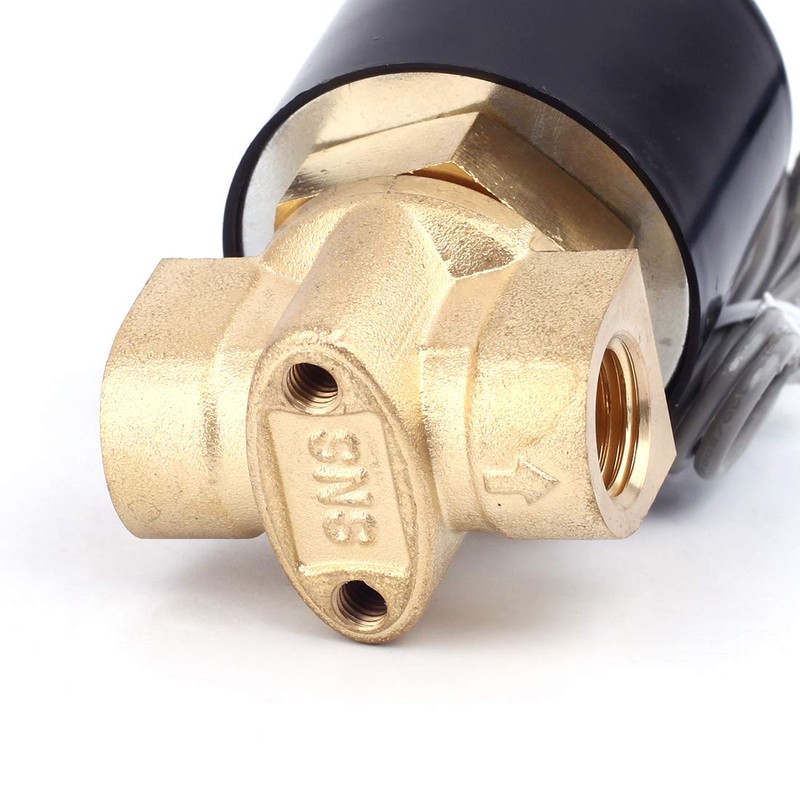 SNS AC110V 1/4" NPT Brass Electric Solenoid Valve Normally Open