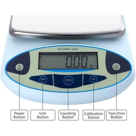High Precision 0.01g Digital Lab Scale, 5000g MAX Weight, Analytical Electronic Balance, Jewelry & Kitchen Weighing Scale for Laboratory, Food, & Store Use
