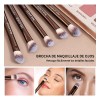 20 Brochas Maquillaje Profesional Con Estuche Alta Calidad Color Marrón