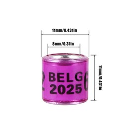 FULAIERGD Pack of 100 Multicoloured Aluminium Pigeon Leg Rings Identifying Bands Plastic with 2025 Training Identify Birds Foot Ring