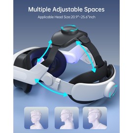 ZYBER Load-Reducing Head Strap for Meta Quest 3, Double-Knob Adjustable Pressure-Free Comfort Elite Strap Replacement for Oculus Quest 3 Accessories, VR Headstrap Fit for All Head Sizes